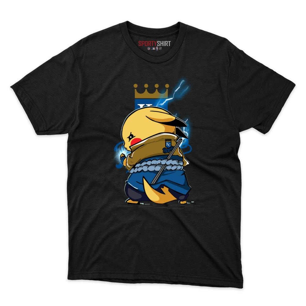 Kansas City Royals Pikachu Meets Sasuke Uchiha Unisex Shirt, Pokemon Naruto Anime Crossover Cotton Tee, Fan Gift