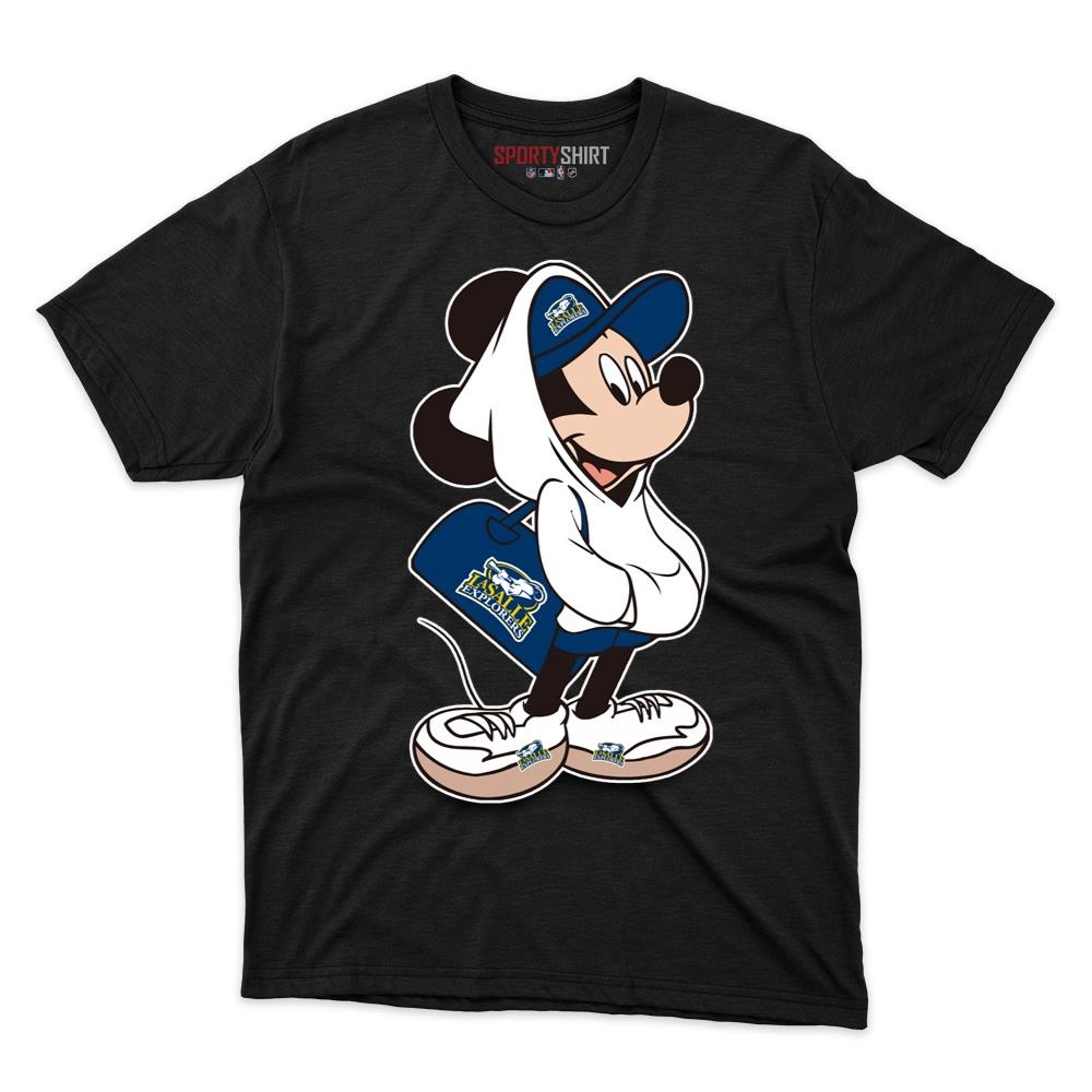 La Salle Explorers Mickey Mouse Disney Cartoon Unisex Cotton Graphic Tee, Fan Shirt for Game Day