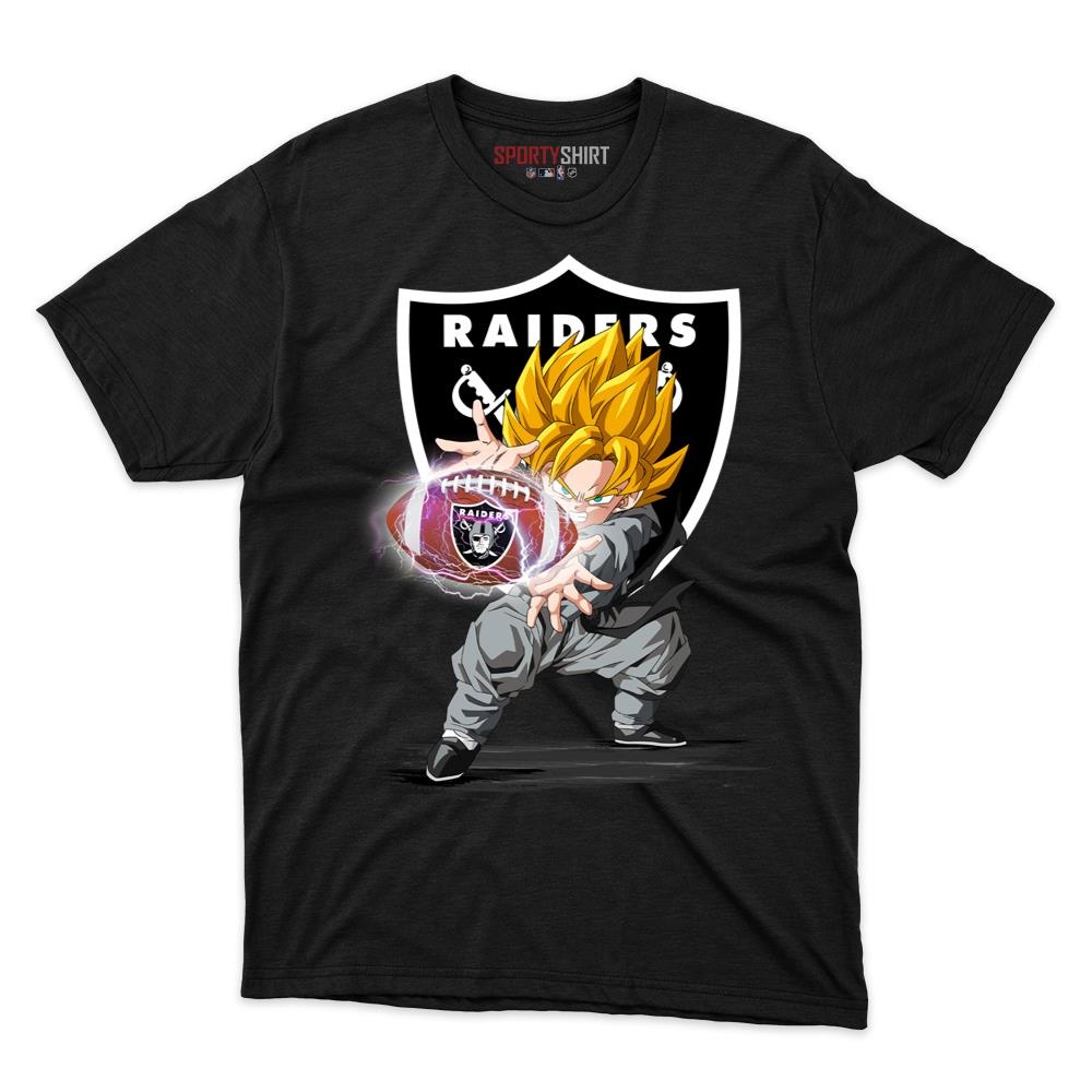 Las Vegas Raiders Goku Dragon Ball Z Anime Unisex Cotton Graphic Tee, Fan Shirt for Game Day