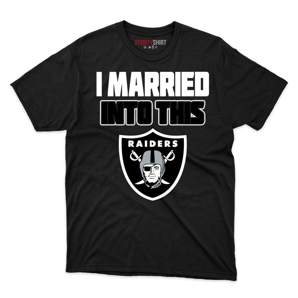 Las Vegas Raiders I Married Into This Unisex Cotton Graphic Tee, Funny Fan Shirt Gift for In-Laws