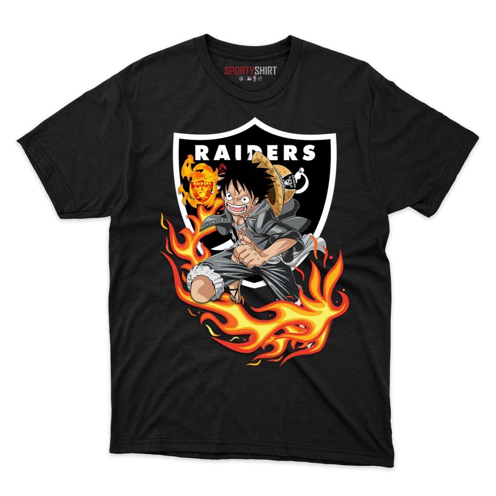 Las Vegas Raiders Luffy One Piece Pirate Anime Unisex Cotton Graphic Tee, Fan Shirt for Game Day