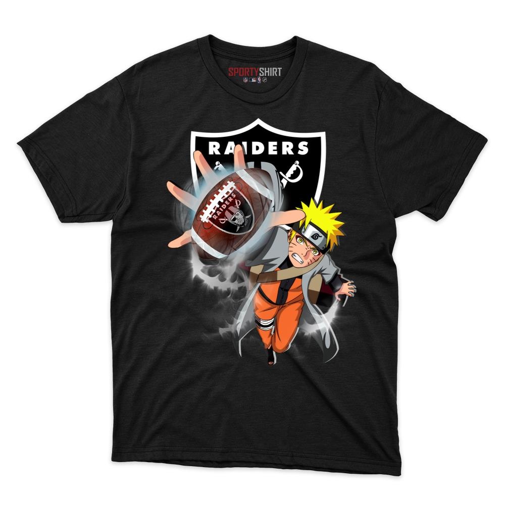 Las Vegas Raiders Naruto Uzumaki Ninja Anime Unisex Cotton Graphic Tee, Fan Shirt for Game Day