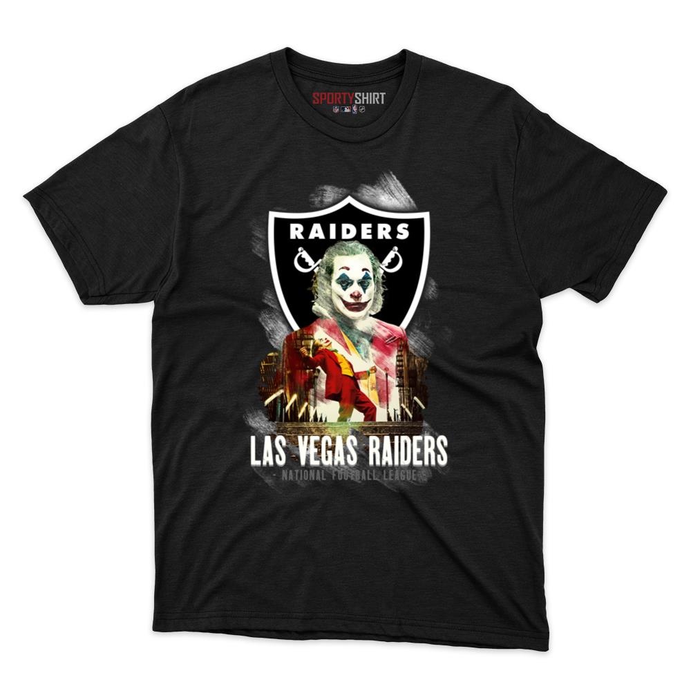 Las Vegas Raiders Put On A Happy Face Joker Unisex Cotton Graphic Tee, Funny Fan Shirt for Game Day