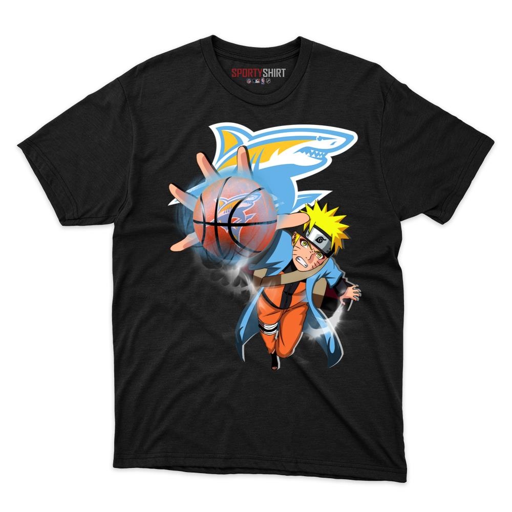 Long Island University Sharks Naruto Uzumaki Ninja Anime Unisex Cotton Graphic Tee, Fan Shirt for Game Day