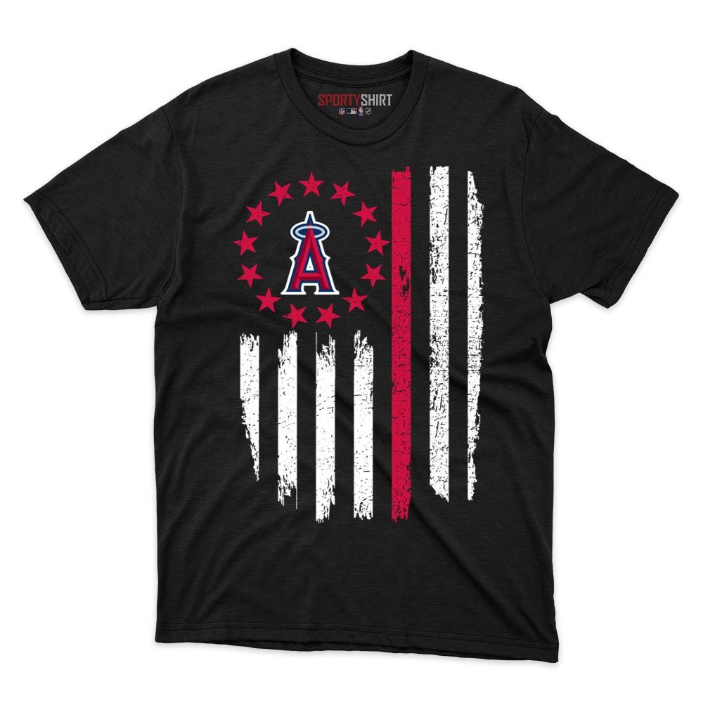 Los Angeles Angels Betsy Ross Flag Patriotic Unisex Cotton Graphic Tee, Fan Shirt for Game Day