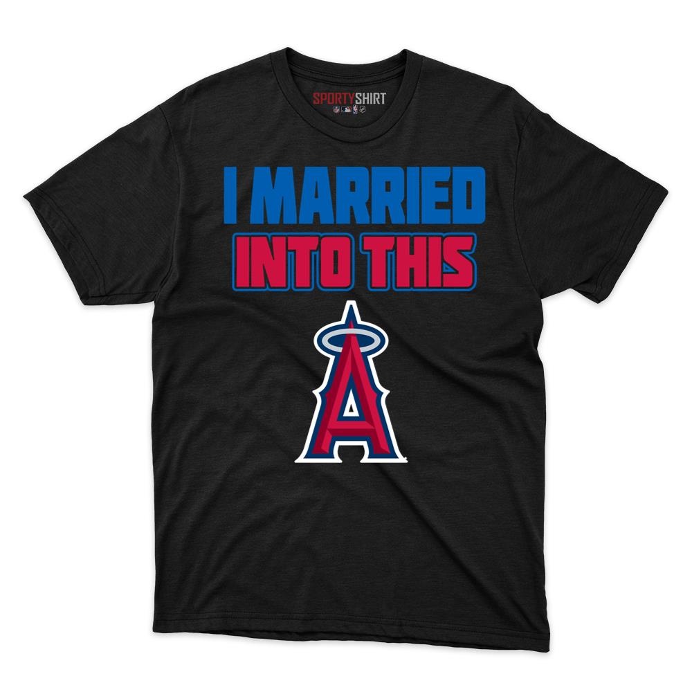 Los Angeles Angels I Married Into This Unisex Cotton Graphic Tee, Funny Fan Shirt Gift for In-Laws