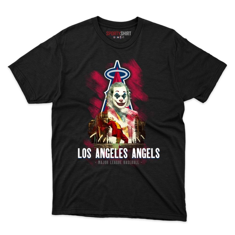 Los Angeles Angels Put On A Happy Face Joker Unisex Cotton Graphic Tee, Funny Fan Shirt for Game Day