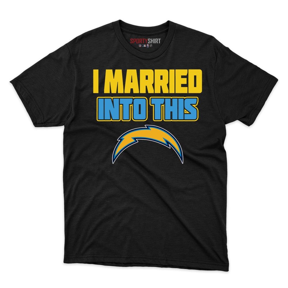Los Angeles Chargers I Married Into This Unisex Cotton Graphic Tee, Funny Fan Shirt Gift for In-Laws
