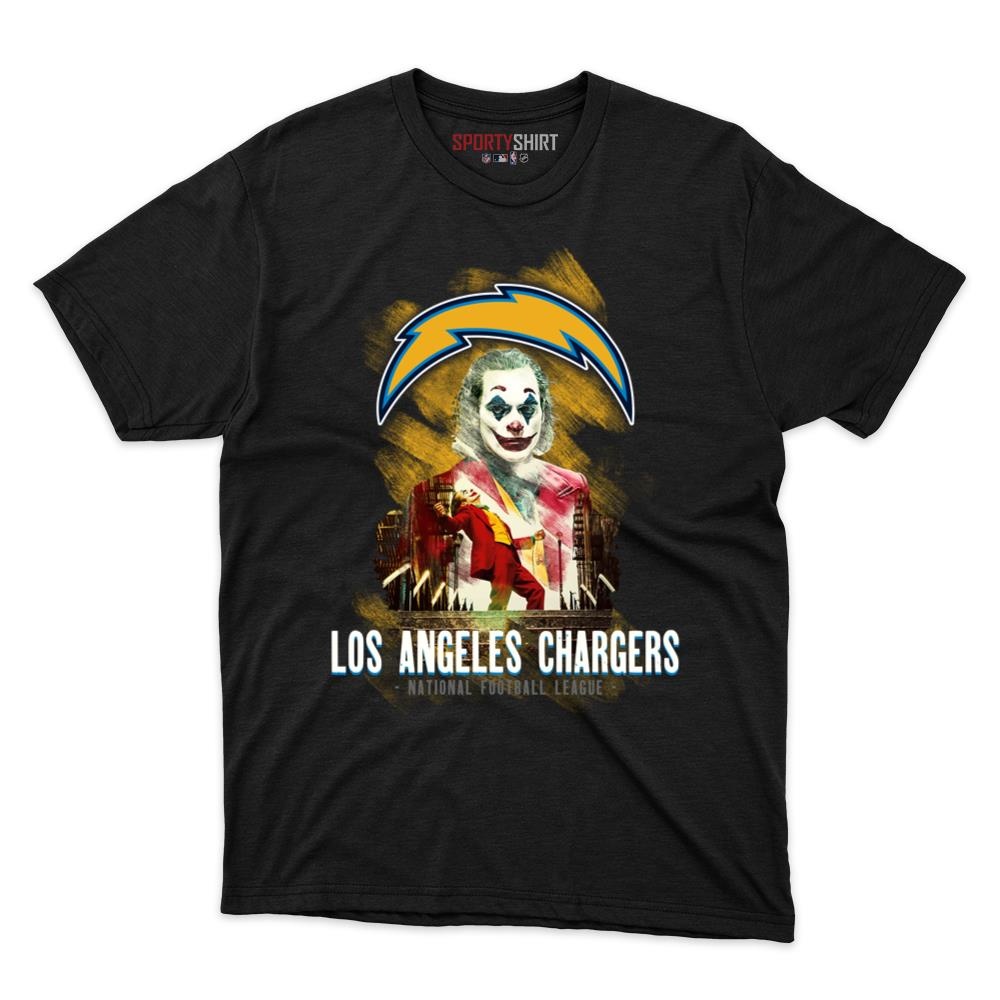 Los Angeles Chargers Put On A Happy Face Joker Unisex Cotton Graphic Tee, Funny Fan Shirt for Game Day
