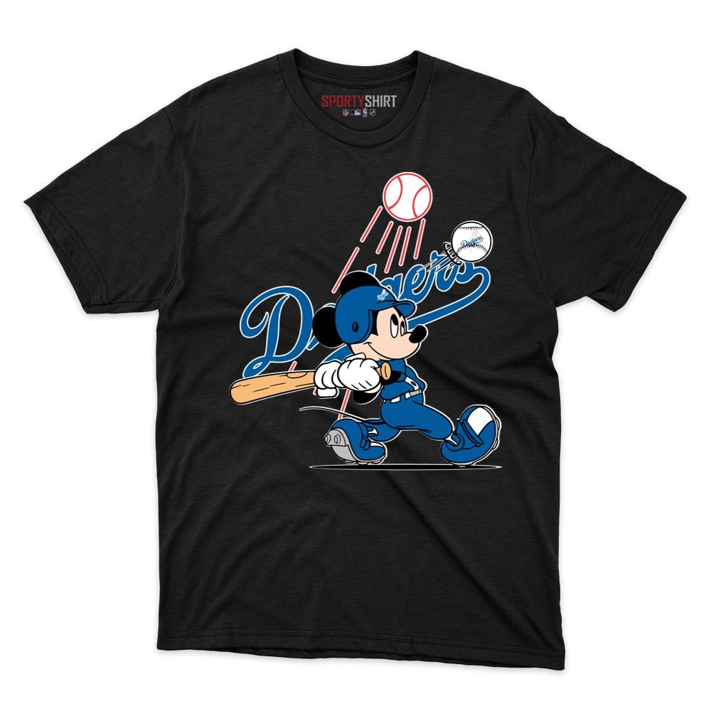 Los Angeles Dodgers Mickey Mouse Player Disney Cartoon Unisex Cotton Graphic Tee, Fan Shirt for Game Day