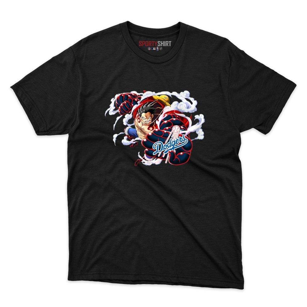 Los Angeles Dodgers Monkey D Luffy Gear One Piece Anime Unisex Cotton Graphic Tee, Fan Shirt for Game Day