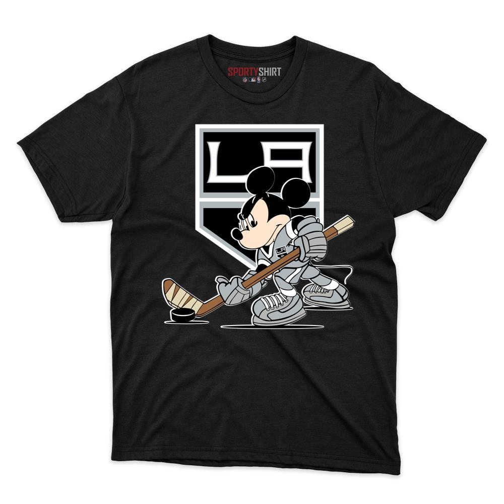 Los Angeles Kings Mickey Mouse Player Disney Cartoon Unisex Cotton Graphic Tee, Fan Shirt for Game Day