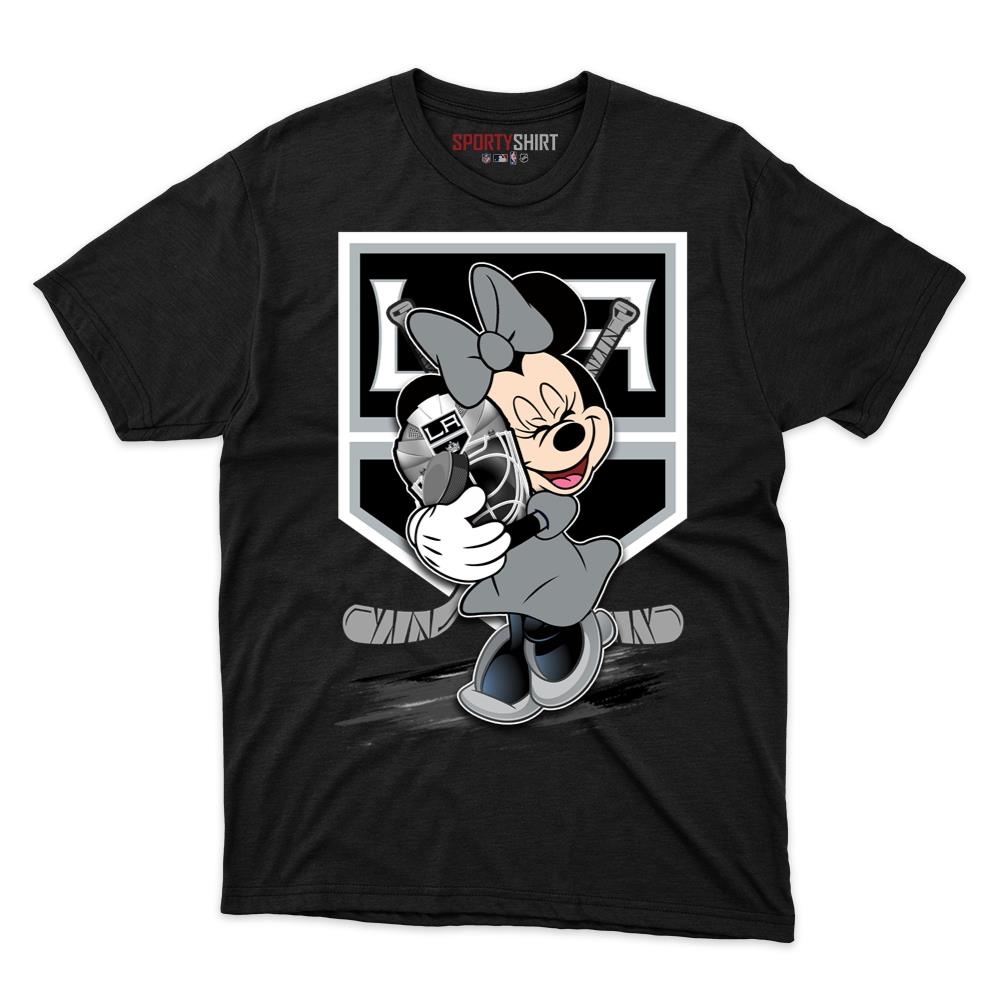 Los Angeles Kings Minnie Mouse Disney Cartoon Unisex Cotton Graphic Tee, Hockey Fan Shirt for Game Day