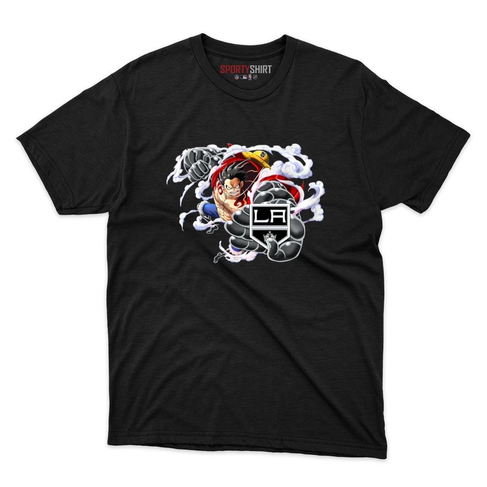 Los Angeles Kings Monkey D Luffy Gear One Piece Anime Unisex Cotton Graphic Tee, Fan Shirt for Game Day