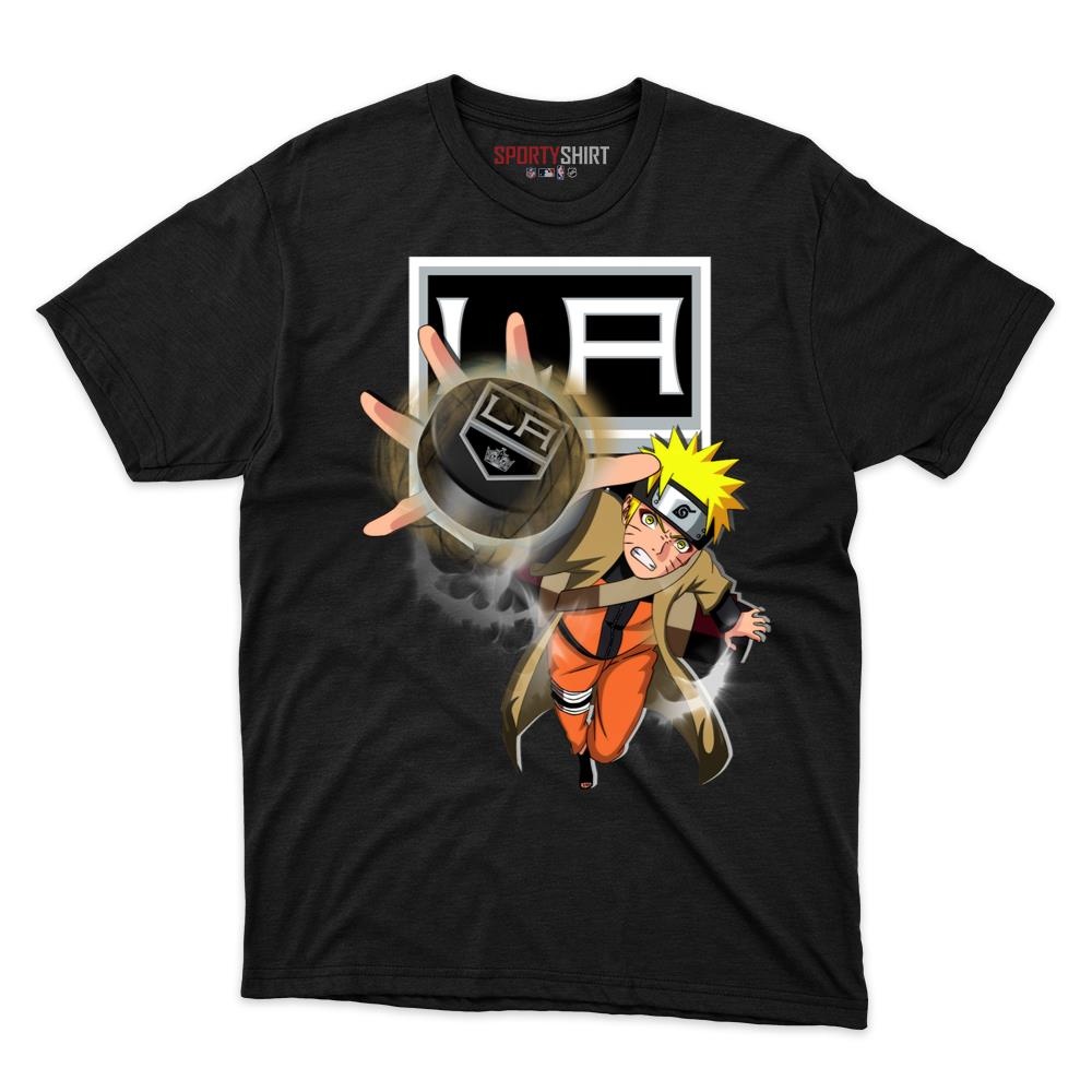 Los Angeles Kings Naruto Uzumaki Ninja Anime Unisex Cotton Graphic Tee, Fan Shirt for Game Day