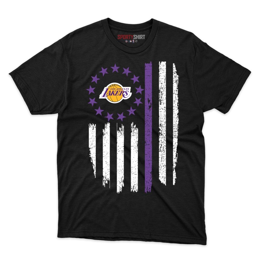 Los Angeles Lakers Betsy Ross Flag Patriotic Unisex Cotton Graphic Tee, Fan Shirt for Game Day