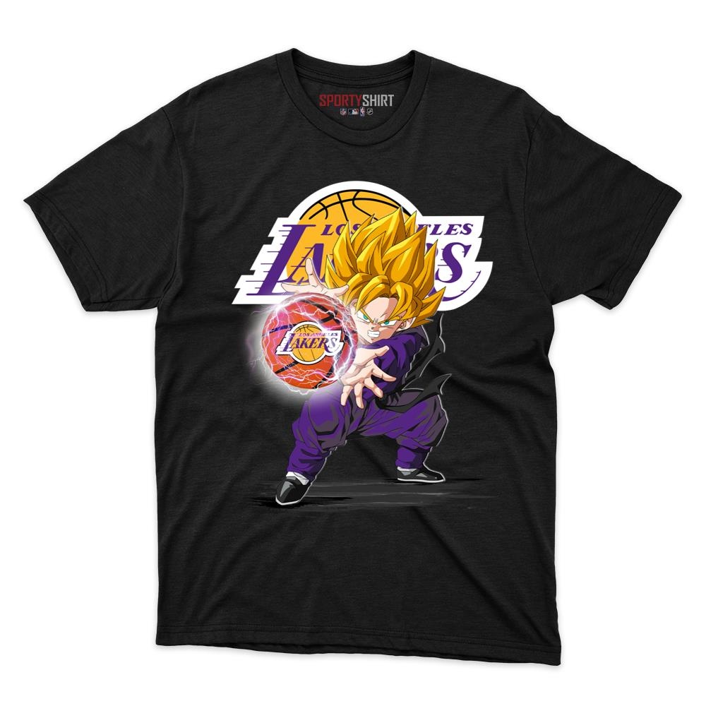Los Angeles Lakers Goku Dragon Ball Z Anime Unisex Cotton Graphic Tee, Fan Shirt for Game Day