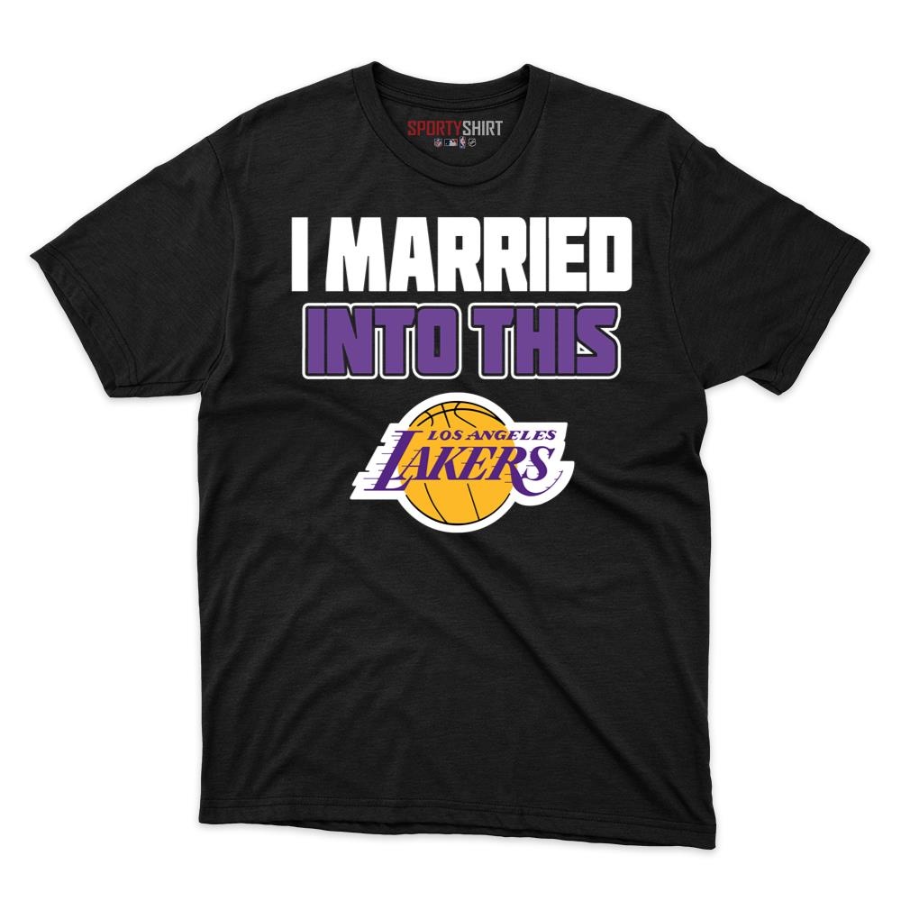 Los Angeles Lakers I Married Into This Unisex Cotton Graphic Tee, Funny Fan Shirt Gift for In-Laws
