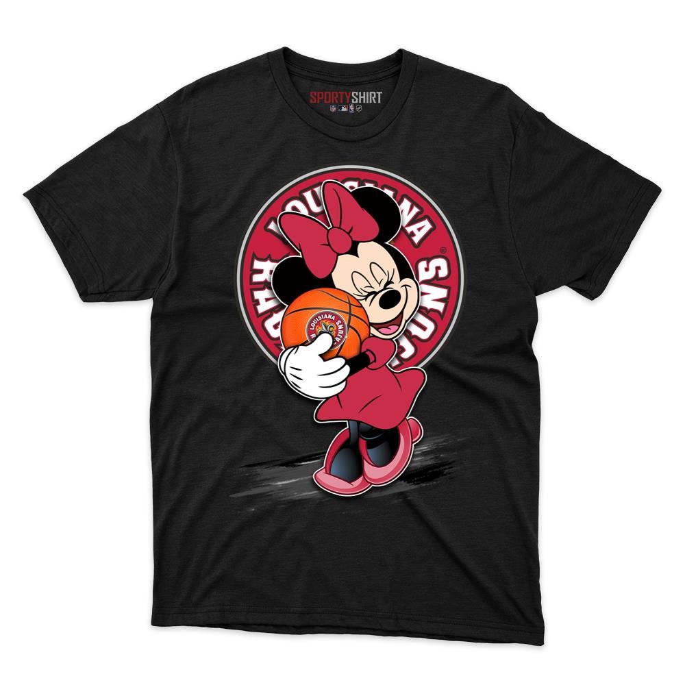 Louisiana Lafayette Ragin Cajuns Minnie Mouse Unisex Cotton Tee, Disney Cartoon Shirt, Game Day Gift
