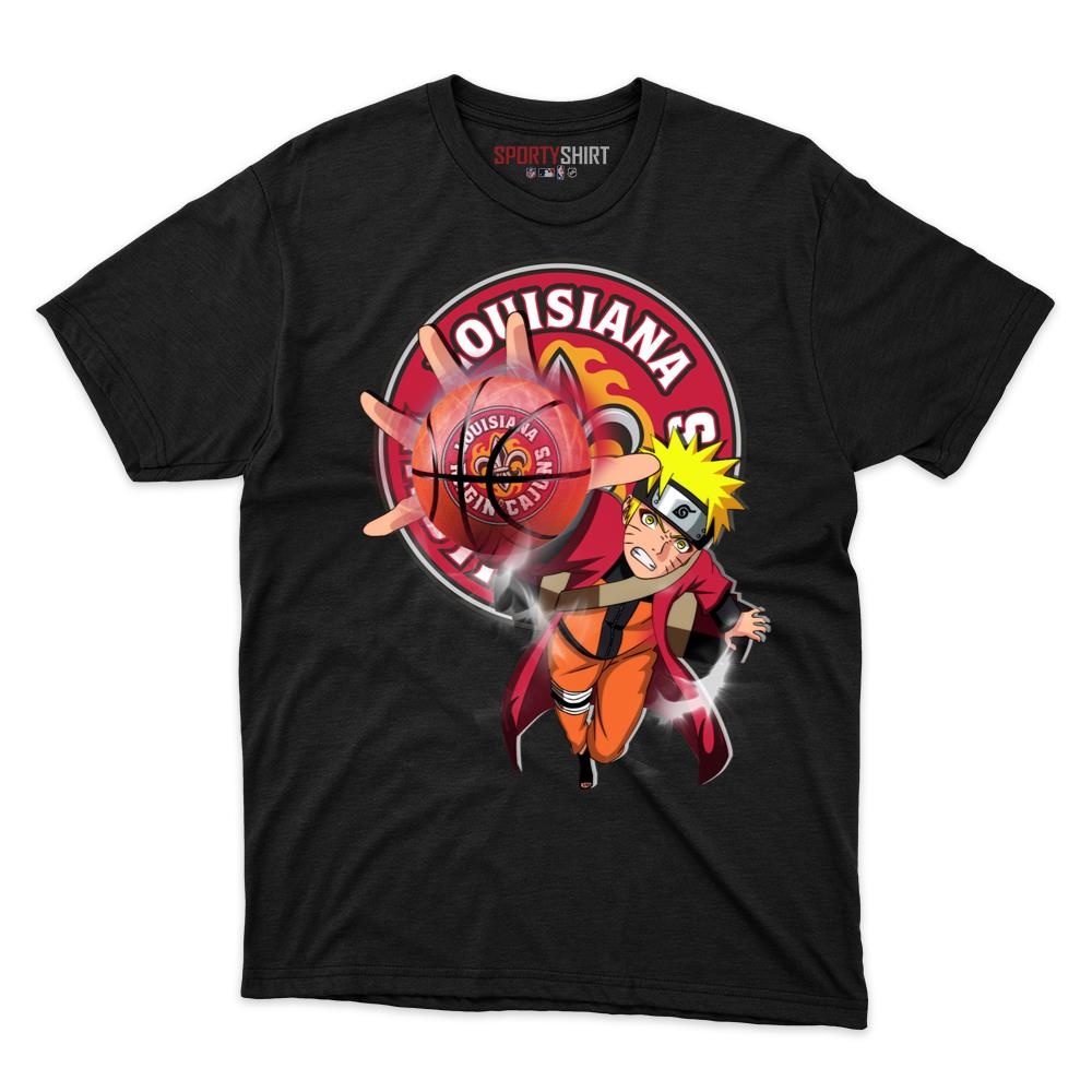 Louisiana Lafayette Ragin Cajuns Naruto Unisex Cotton Graphic Tee, Anime Ninja Shirt for Game Day Fans