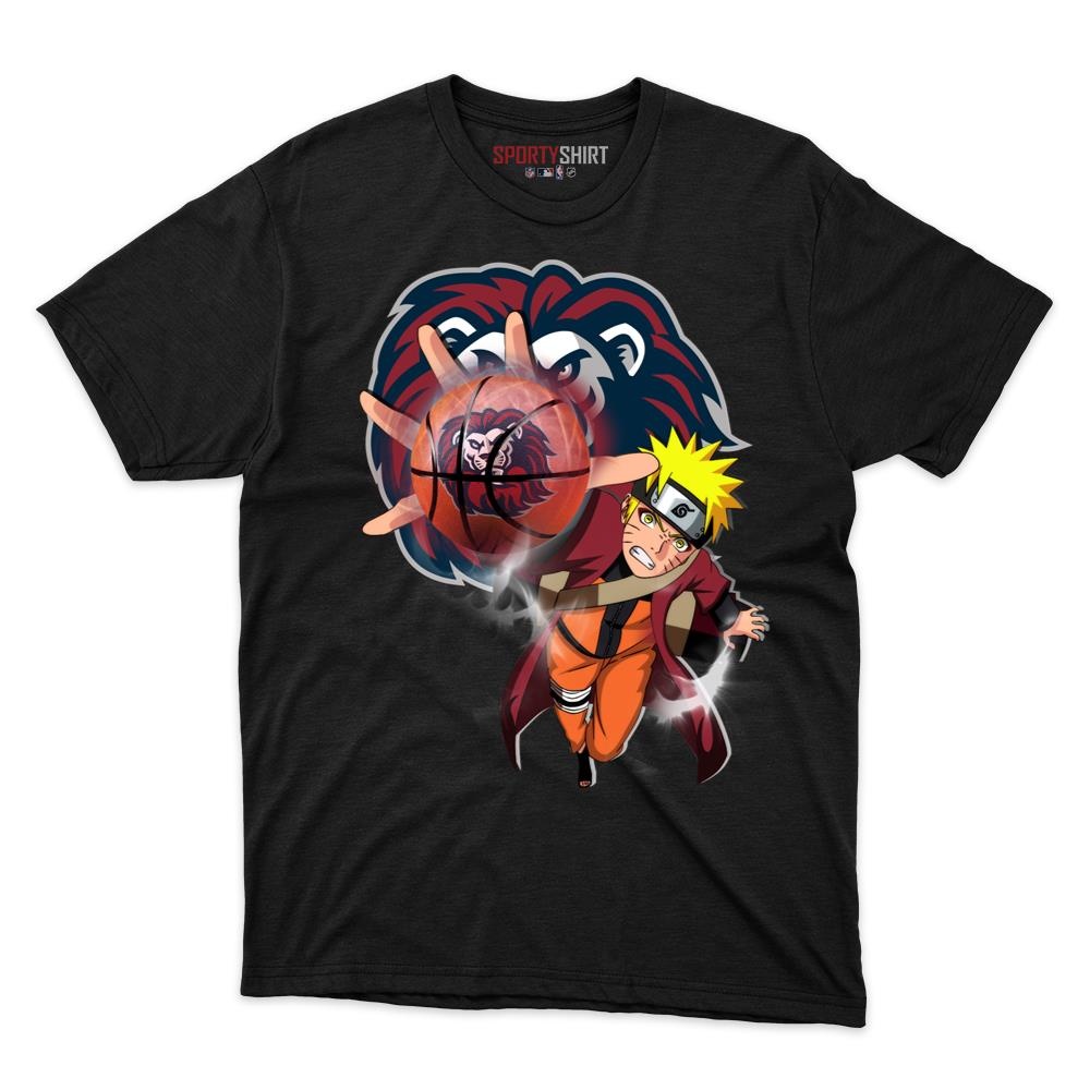 Loyola Marymount Lions Naruto Unisex Cotton Graphic Tee, Anime Ninja Crossover Shirt for Game Day Fans