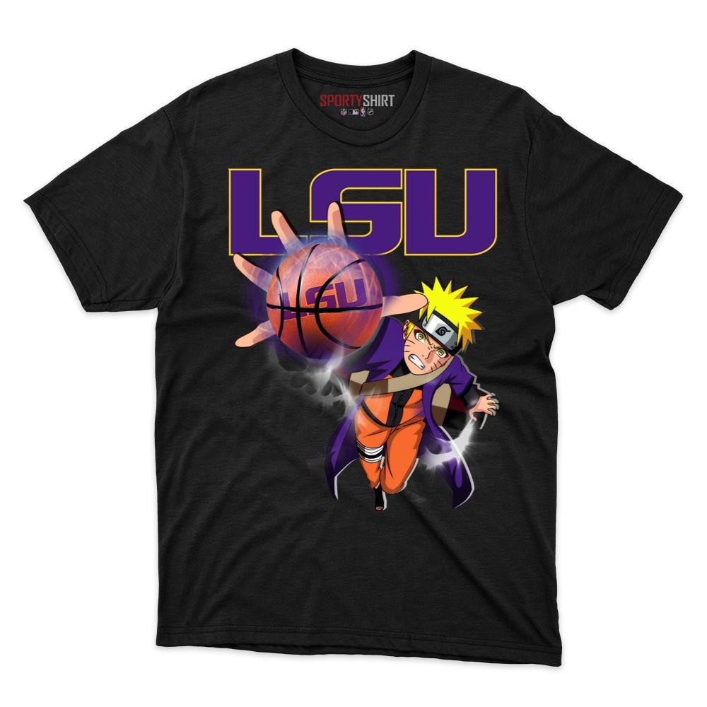 LSU Tigers Naruto Uzumaki Ninja Unisex Shirt, Anime Crossover Cotton Graphic Tee, Game Day Fan Gift