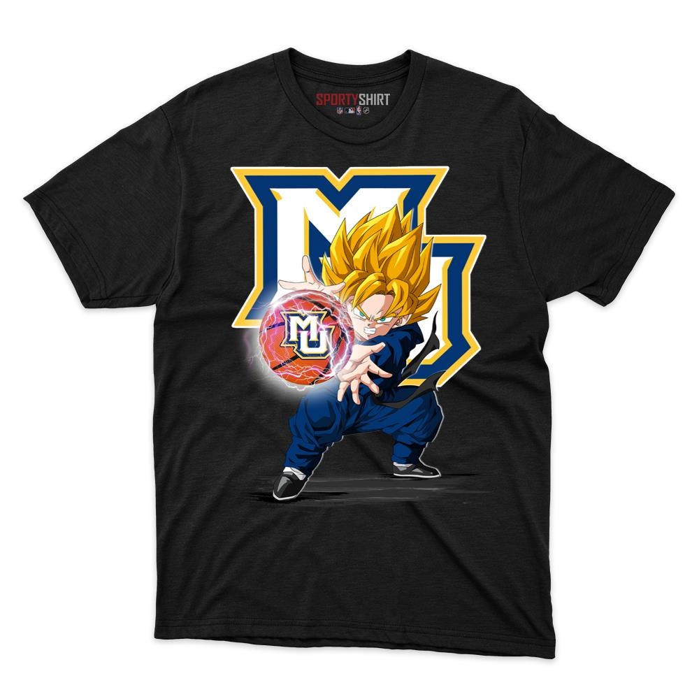 Marquette Golden Eagles Goku Dragon Ball Z Unisex Cotton Graphic Tee, Anime Shirt, Game Day Fan Gift
