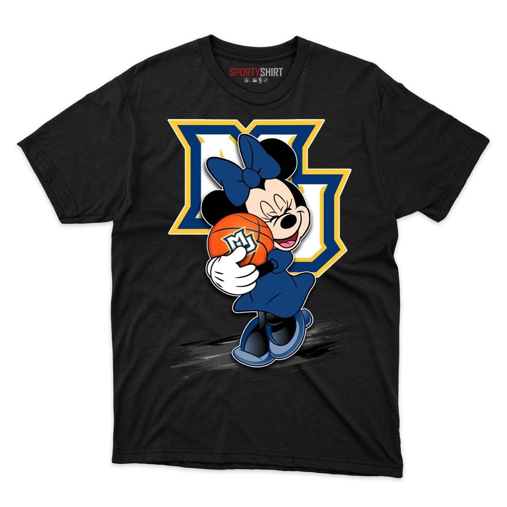 Marquette Golden Eagles Minnie Mouse Unisex Cotton Graphic Tee, Disney Cartoon Shirt, Game Day Gift