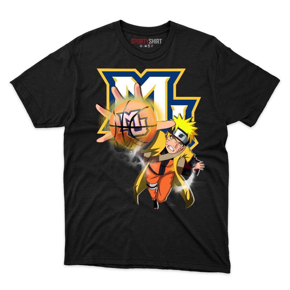 Marquette Golden Eagles Naruto Unisex Cotton Graphic Tee, Anime Ninja Shirt for Game Day Fans