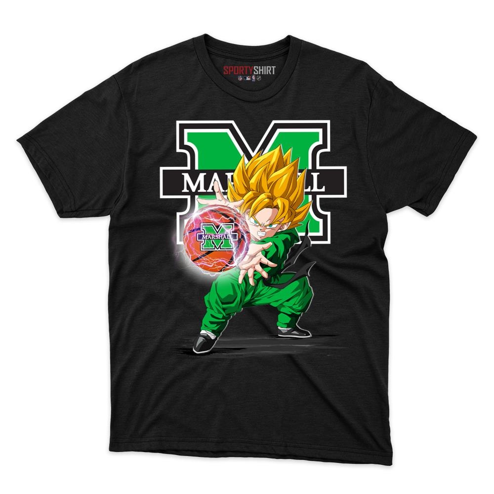 Marshall Thundering Herd Goku Dragon Ball Z Unisex Cotton Graphic Tee, Anime Shirt, Game Day Fan Gift
