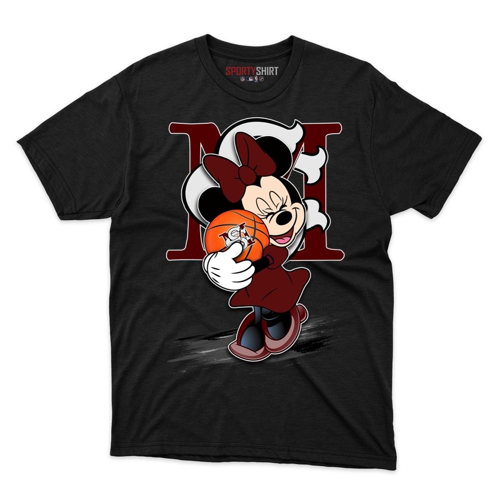 Maryland Eastern Shore Hawks Minnie Mouse Unisex Cotton Tee, Disney Cartoon Shirt, Game Day Fan Gift - photo 1