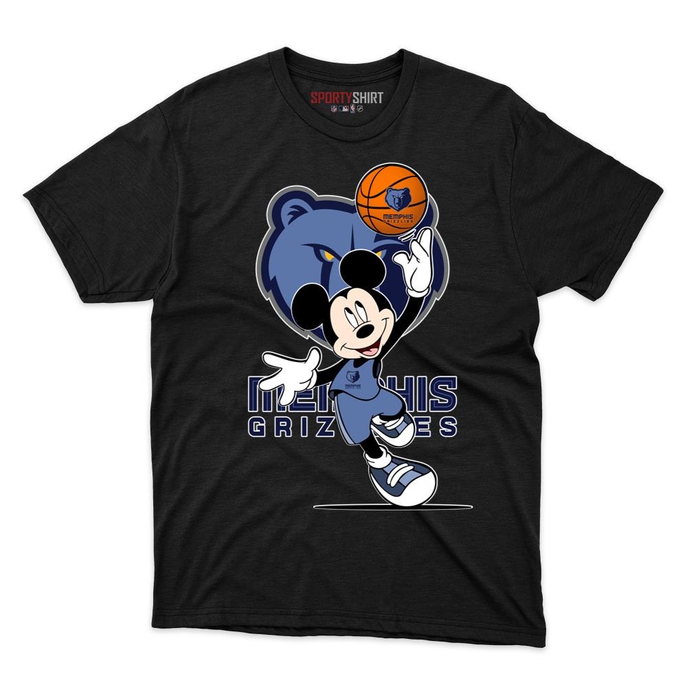 Memphis Grizzlies Mickey Mouse Star Player Shirt, Unisex Cotton Disney Cartoon Graphic Tee, Game Day Gift
