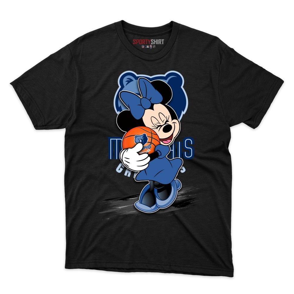 Memphis Grizzlies Minnie Mouse Basketball Shirt, Unisex Cotton Disney Cartoon Graphic Tee, Game Day Gift