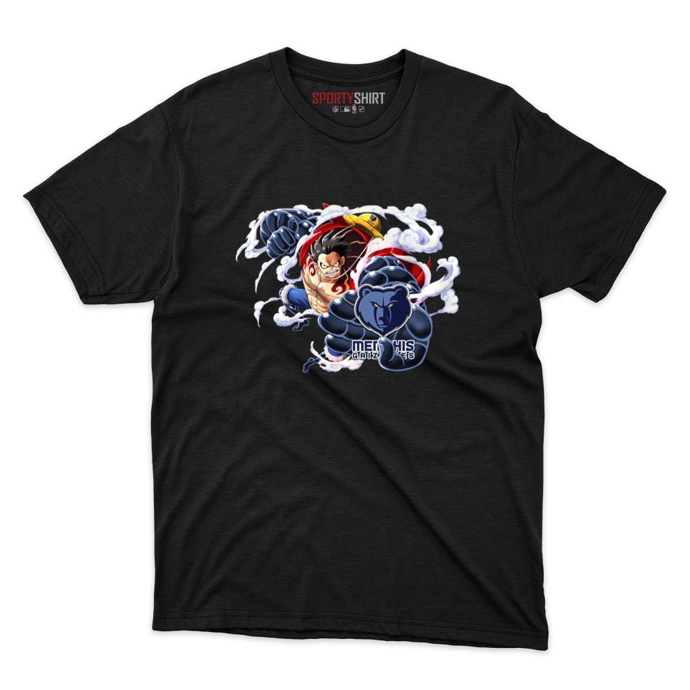Memphis Grizzlies Monkey D Luffy Gear One Piece Shirt, Unisex Cotton Anime Pirate Graphic Tee for Fans