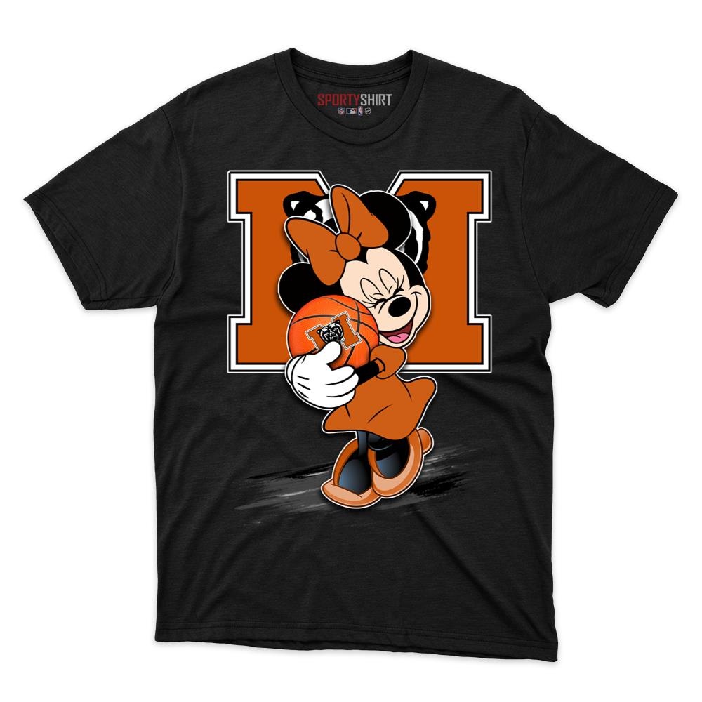 Mercer Bears Minnie Mouse Basketball Shirt, Unisex Cotton Disney Cartoon Graphic Tee, College Game Day Gift