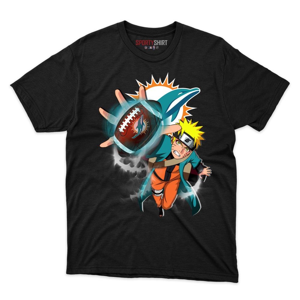 Miami Dolphins Naruto Hokage Shirt, Unisex Cotton Anime Ninja Graphic Tee, Football Game Day Fan Gift