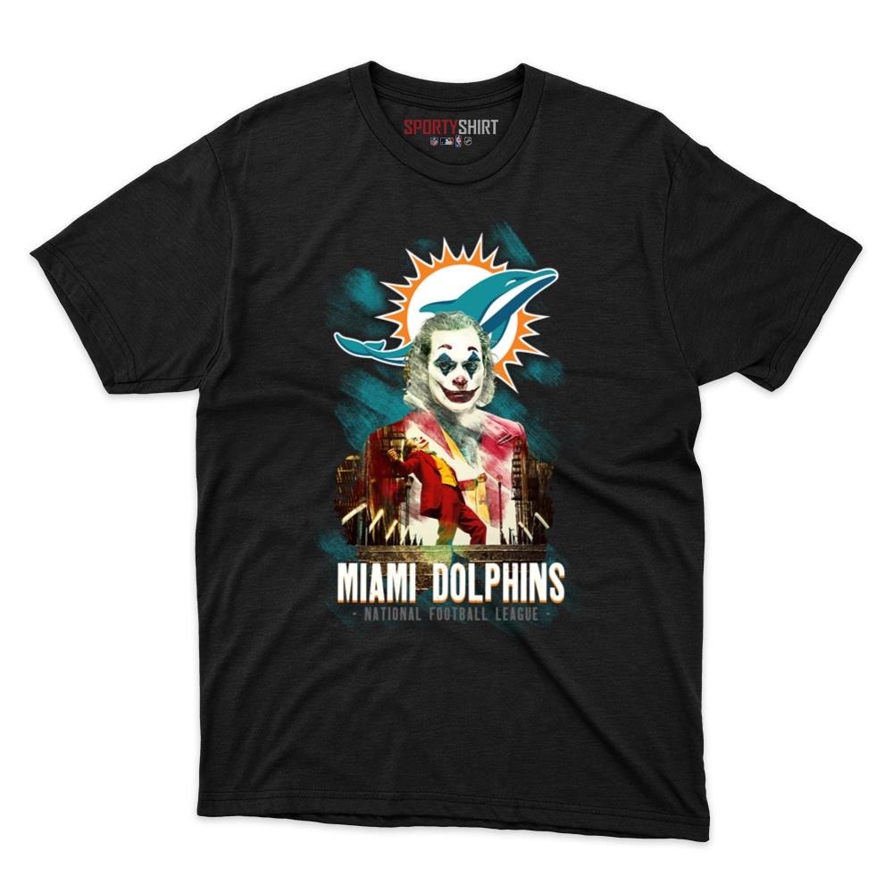 Miami Dolphins Put On A Happy Face Joker Shirt, Funny Unisex Cotton Graphic Tee, Football Game Day Gift