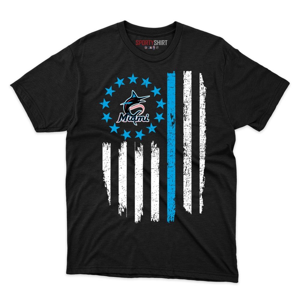 Miami Marlins Betsy Ross American Flag Shirt, Patriotic Unisex Cotton Graphic Tee, Baseball Game Day Fan Gift
