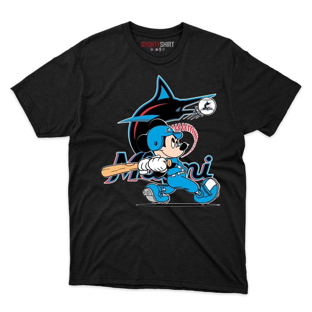 Miami Marlins Mickey Mouse Star Player Shirt, Unisex Cotton Disney Cartoon Graphic Tee, Game Day Gift
