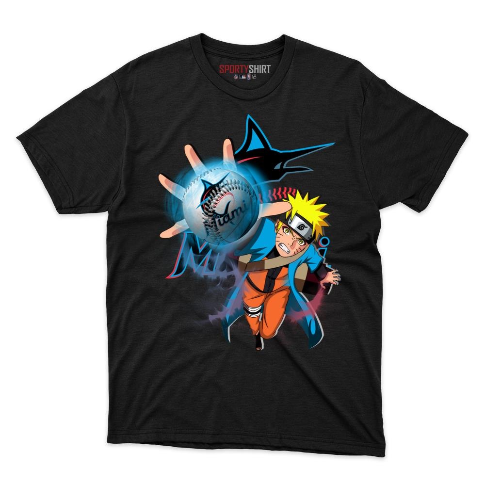 Miami Marlins Naruto Hokage Shirt, Unisex Cotton Anime Ninja Graphic Tee, Baseball Game Day Fan Gift