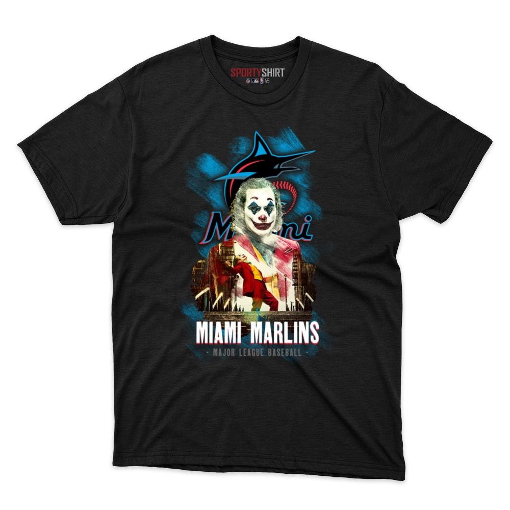 Miami Marlins Put On A Happy Face Joker Shirt, Funny Unisex Cotton Graphic Tee, Baseball Game Day Gift