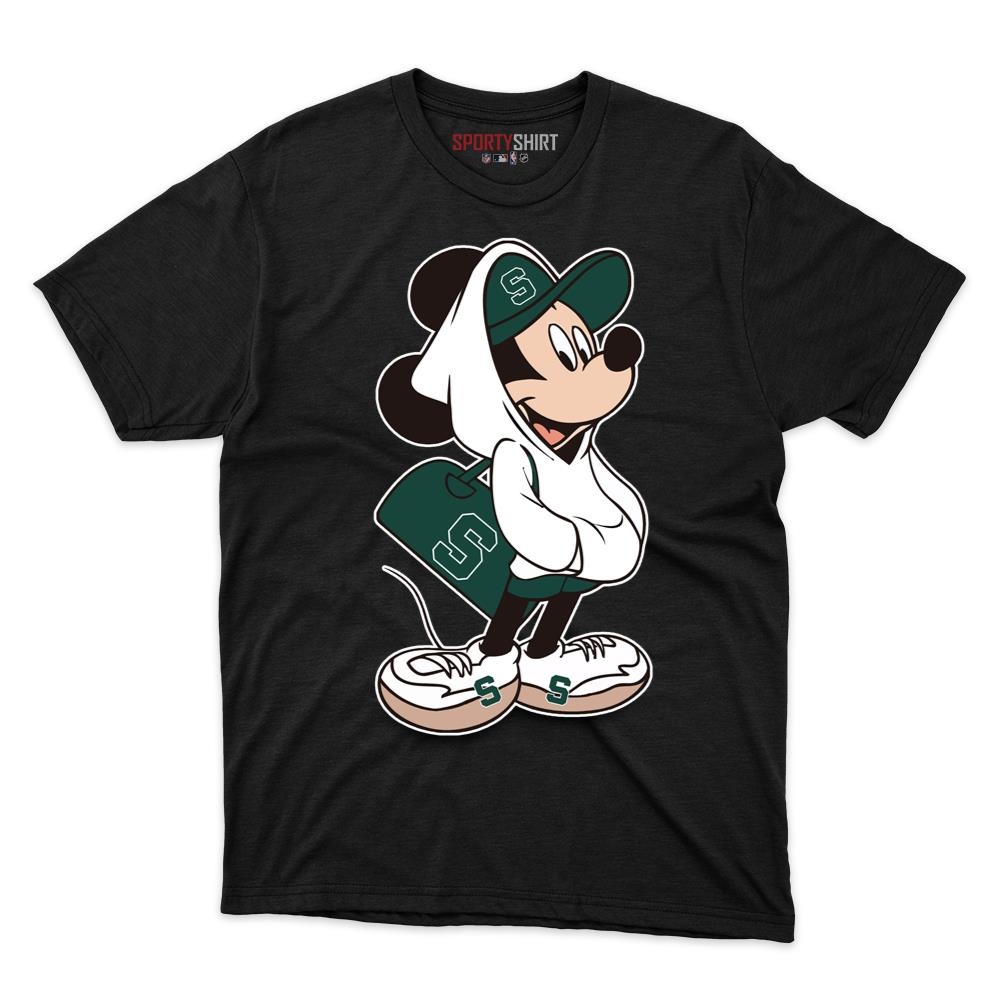 Michigan State Spartans Alternate Mickey Mouse Shirt, Unisex Cotton Cartoon Disney Graphic Tee, Game Day Gift