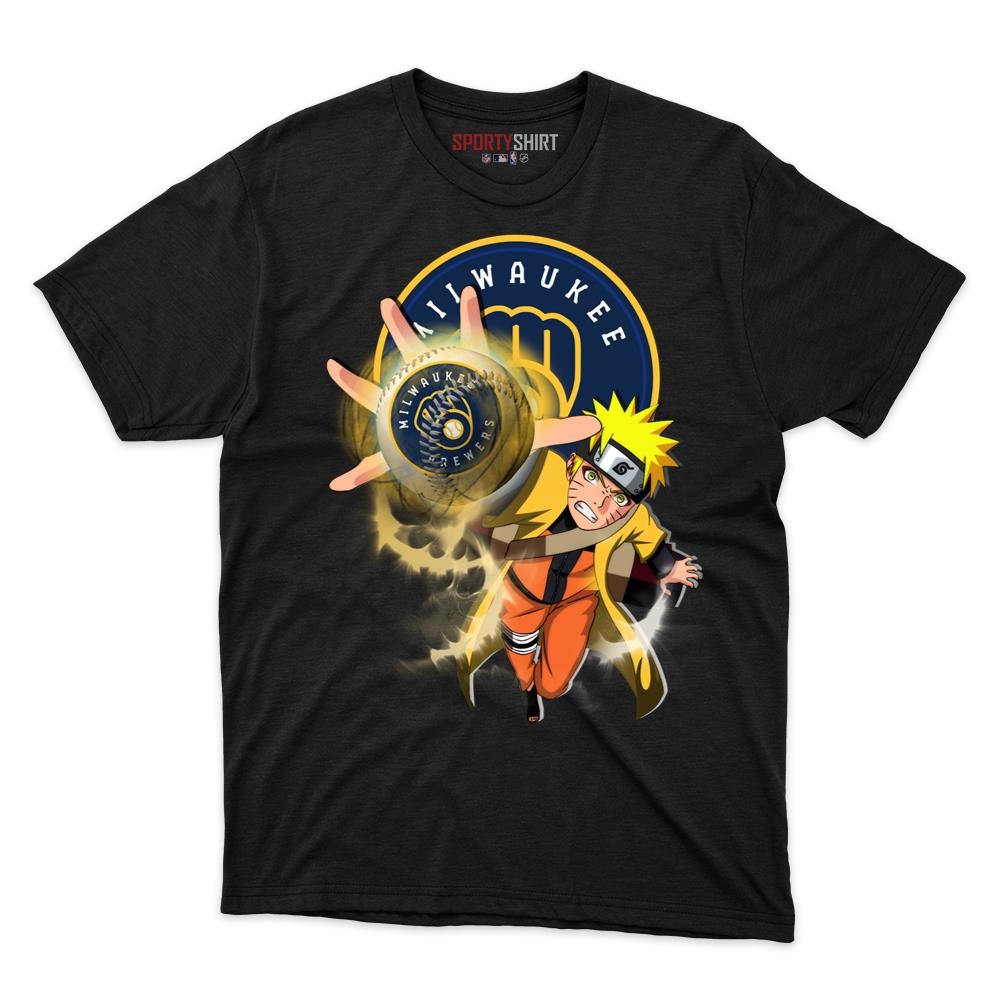 Milwaukee Brewers Naruto Hokage Shirt, Unisex Cotton Anime Ninja Graphic Tee, Baseball Game Day Fan Gift