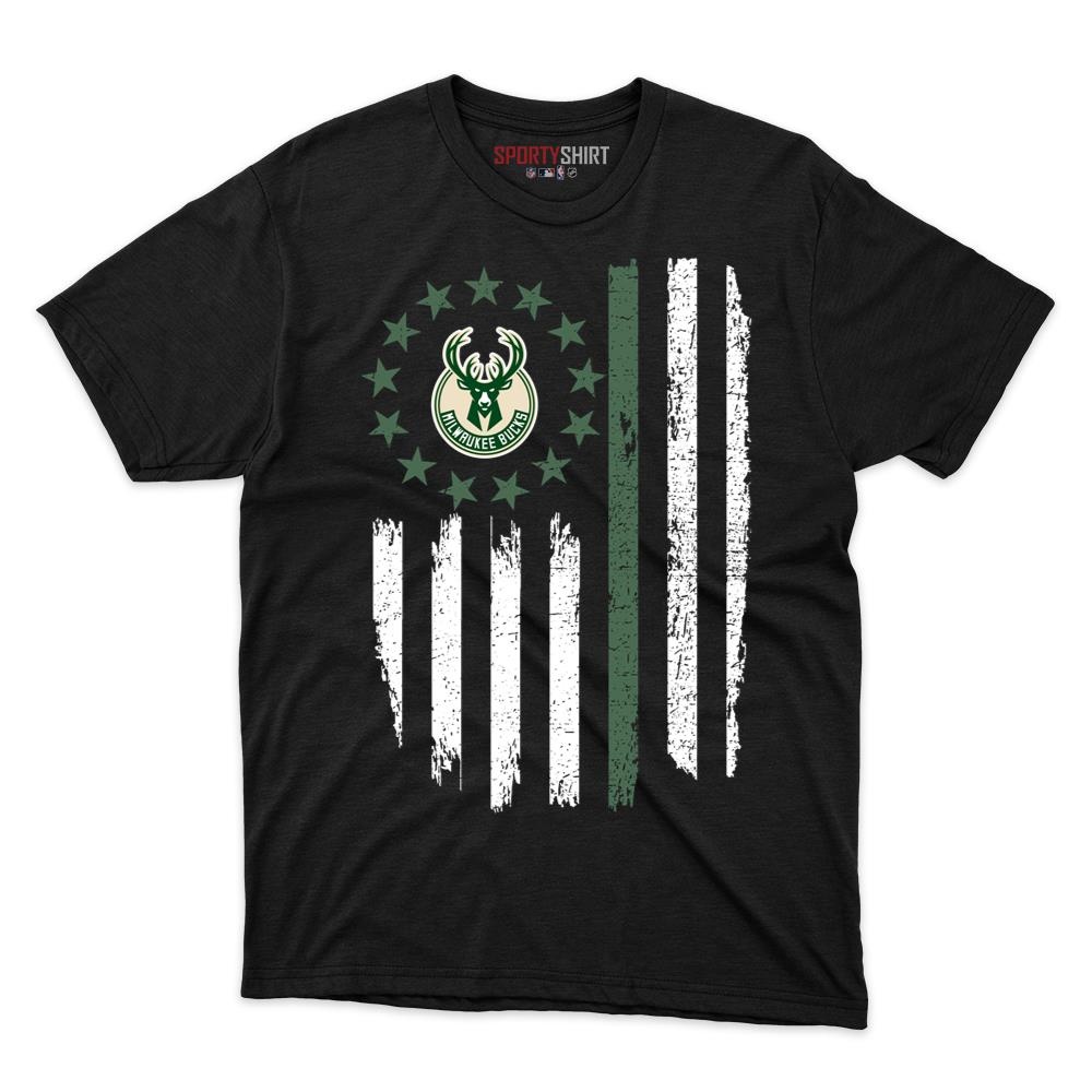 Milwaukee Bucks Betsy Ross American Flag Shirt, Patriotic Unisex Cotton Graphic Tee, Basketball Fan Gift