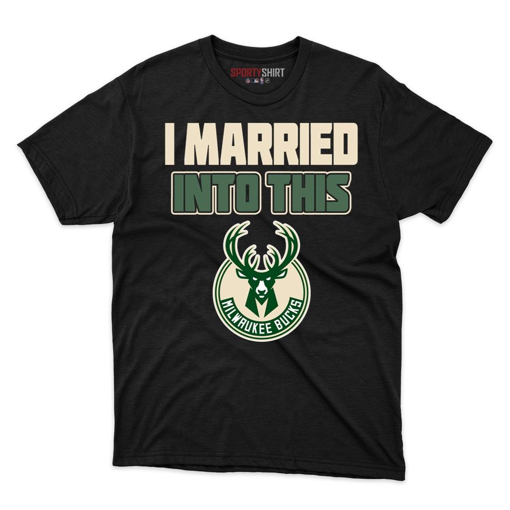 Milwaukee Bucks I Married Into This Shirt, Funny In Law Unisex Cotton Graphic Tee, Game Day Fan Gift