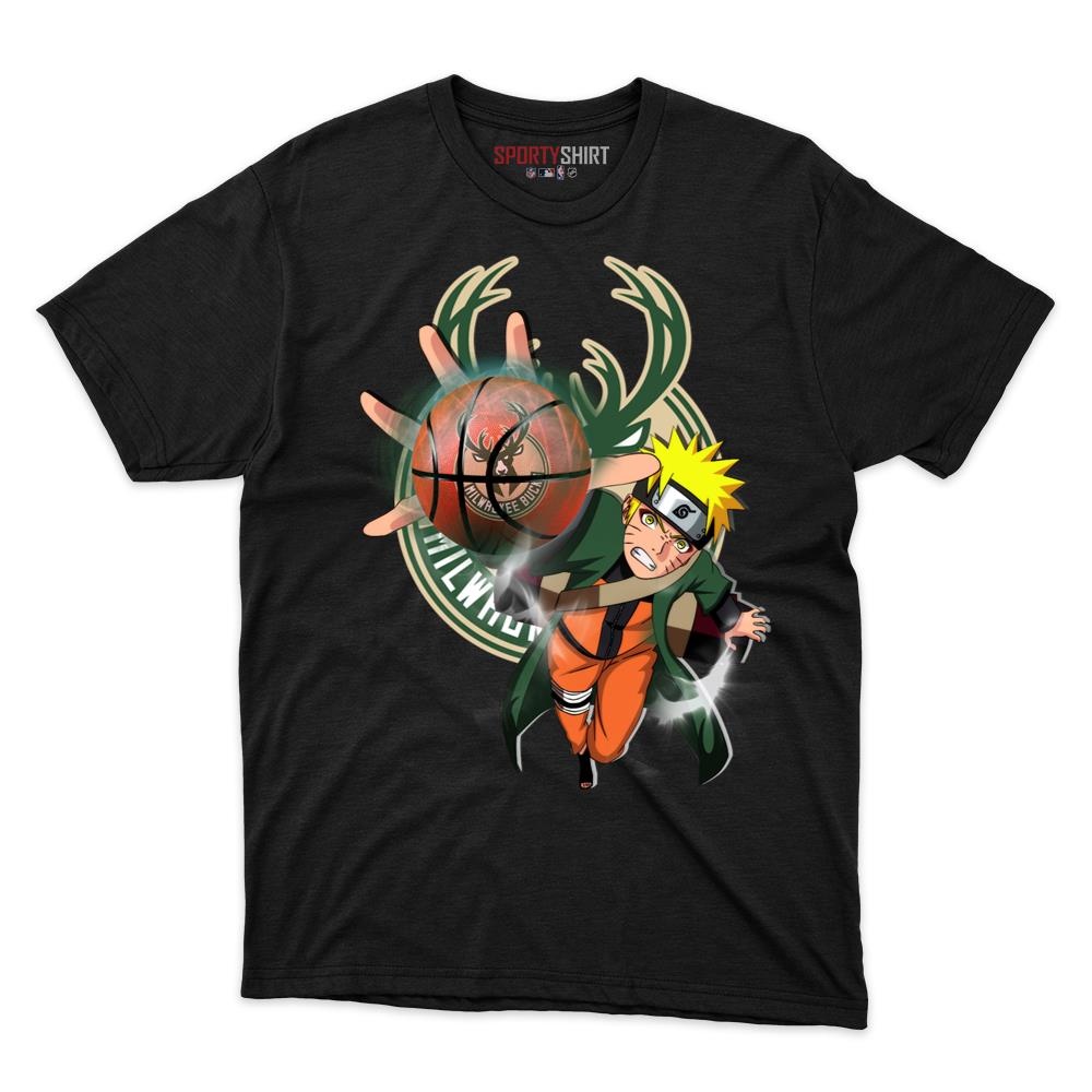 Milwaukee Bucks Naruto Hokage Shirt, Unisex Cotton Anime Ninja Graphic Tee, Basketball Game Day Fan Gift