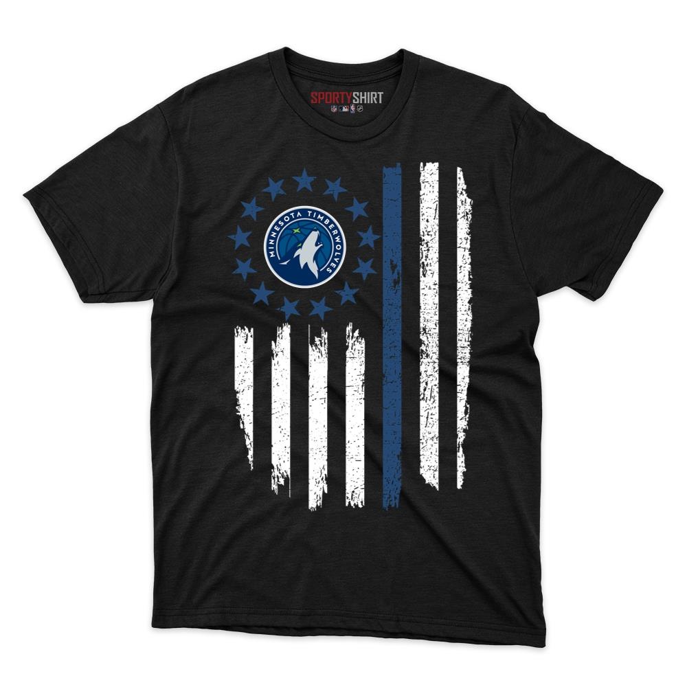 Minnesota Timberwolves Betsy Ross American Flag Shirt, Patriotic Unisex Cotton Graphic Tee, Basketball Fan Gift