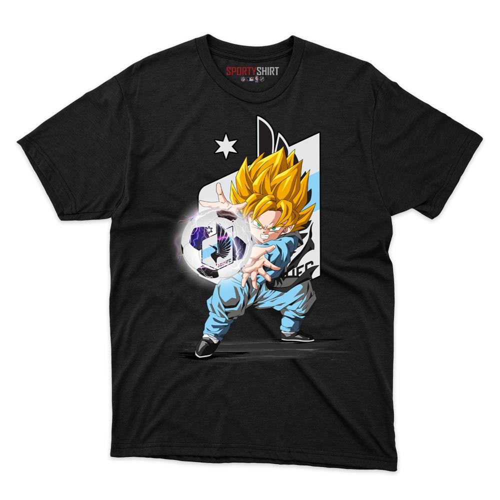 Minnesota United FC MLS Goku Dragon Ball Z Unisex Cotton Tee, Anime Saiyan Graphic Shirt, Fan Gift