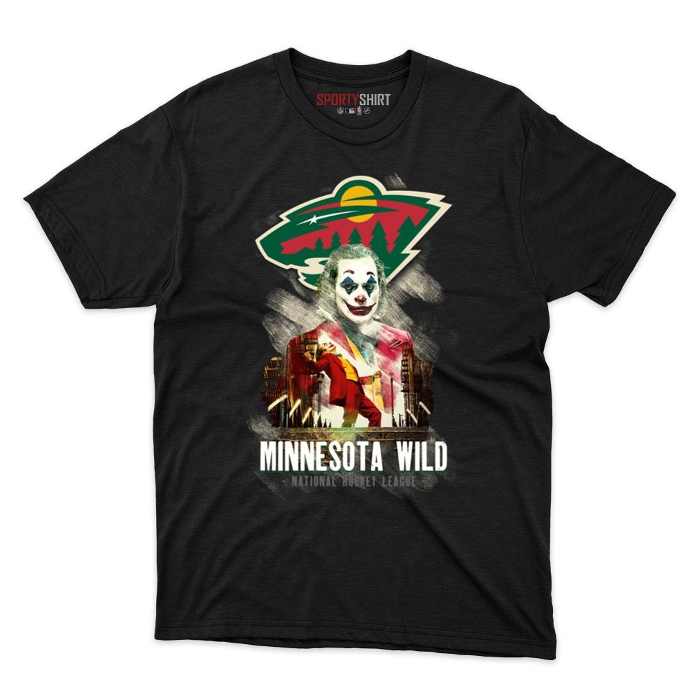 Minnesota Wild Put On A Happy Face Joker Unisex Cotton Tee, Funny Fan Graphic Shirt, Game Day Gift