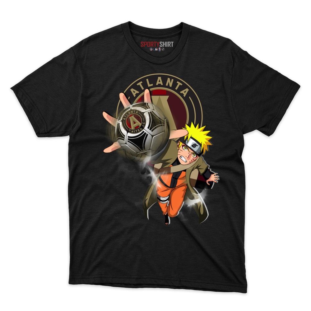 MLS Atlanta United FC Naruto Unisex Cotton Graphic Tee, Anime Ninja Crossover Shirt for Game Day Fans